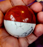 Red Jasper & Howlite Fused Pokemon Ball