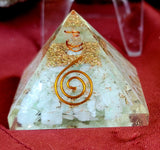 Aquamarine Resin Orgonite Crystal Pyramid