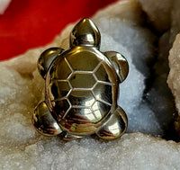 Solid Pyrite Drilled Turtle Carving 🐢