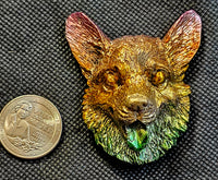 Rainbow Titanium Bismuth Crystal Puppy Carvings