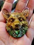 Rainbow Titanium Bismuth Crystal Puppy Carvings