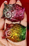 Rainbow Titanium Bismuth Owl Carvings 🌈🦉🌈