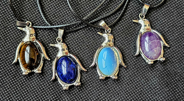 Silver Assorted Crystal Penguin Necklaces 🐧