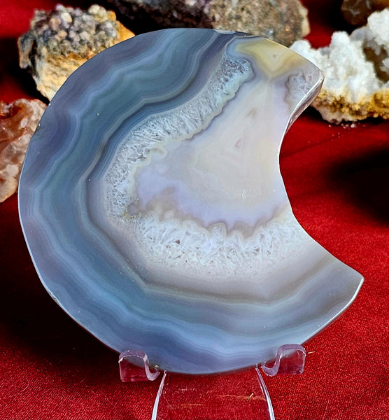 LG. Blue Lace Agate Cat Ears Crystal Plate 🐾