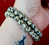 Dalmatian Jasper Crystal Bracelet