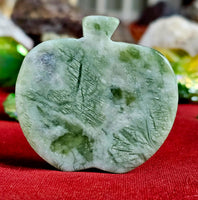 White & Green Jade Crystal Apple Carving 🍏 💚