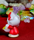 Hello Kitty Figurine w/ Amethyst Wire Wrapped Crystal Tree 😻✨🥹