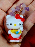 Hello Kitty Figurine w/ Amethyst Wire Wrapped Crystal Tree 😻✨🥹