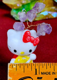 Hello Kitty Figurine w/ Amethyst Wire Wrapped Crystal Tree 😻✨🥹