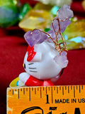 Hello Kitty Figurine w/ Amethyst Wire Wrapped Crystal Tree 😻✨🥹