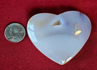 LG. Blue Agate Crystal Puffy Heart w/Druzy