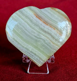 Green Banded Calcite Crystal Heart