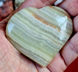 Green Banded Calcite Crystal Heart