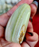 Green Banded Calcite Crystal Heart