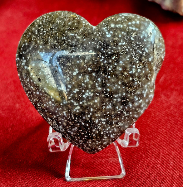 Ocean Jasper Puffy Heart