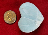 Matte Finish Caribbean Calcite Crystal Puffy Heart