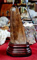 LG. Smokey Quartz Tower w/Stand