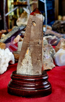 LG. Smokey Quartz Tower w/Stand