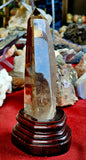 LG. Smokey Quartz Tower w/Stand