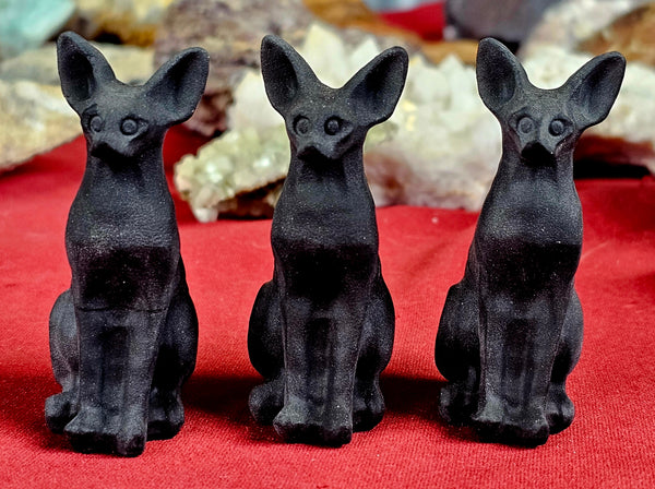 Matte Finish Black Obsidian Egyptian Sphynx Cat Figurine 🐾🖤