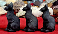 Matte Finish Black Obsidian Egyptian Sphynx Cat Figurine 🐾🖤