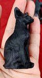 Matte Finish Black Obsidian Egyptian Sphynx Cat Figurine 🐾🖤