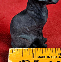 Matte Finish Black Obsidian Egyptian Sphynx Cat Figurine 🐾🖤