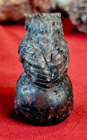 Yooperlite Crystal Owl Perched on Skull 🦉💀