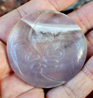 Rainbow Fluorite Moon & Sun Crystal Carving 🌞💜🌙