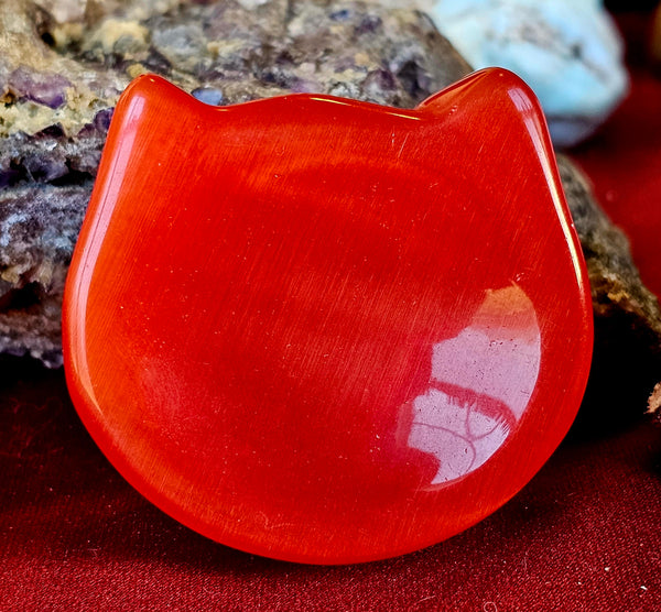 Red Cat's Eye Crystal Cat Bowl 😻🐾♥️
