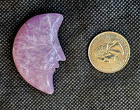 Lepidolite Crystal Crescent Moon w/Face Carving 💜☪️🌛