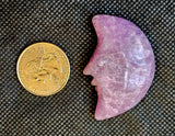 Lepidolite Crystal Crescent Moon w/Face Carving 💜☪️🌛