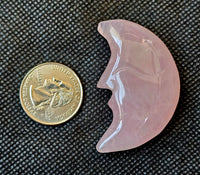 Pink Rose Quartz Crystal Crescent Moon Carving 🌛🩷🌙