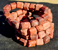 Raw Cut Strawberry Jasper Thick Bracelet 🍓