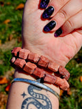 Raw Cut Strawberry Jasper Thick Bracelet 🍓