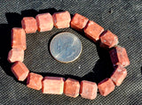 Raw Cut Strawberry Jasper Thick Bracelet 🍓