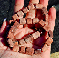 Raw Cut Strawberry Jasper Thick Bracelet 🍓