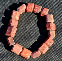 Raw Cut Strawberry Jasper Thick Bracelet 🍓