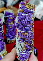 Purple Chrysanthemum & White Sage Smudge Stick 💜☪️🪻