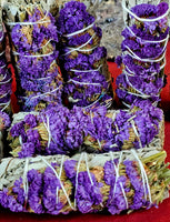 Purple Chrysanthemum & White Sage Smudge Stick 💜☪️🪻