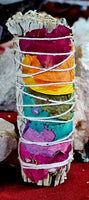 Chakra Petal & White Sage Smudge Stick