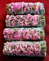 Pink Chrysanthemum & White Sage Smudge Stick 🌬️🌷🩷