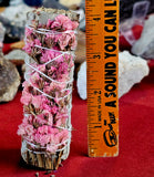 Pink Chrysanthemum & White Sage Smudge Stick 🌬️🌷🩷