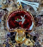 'The Messenger' Indigenous Made Handcrafted Crystal Mushroom Pendant 🕊️🍄📿