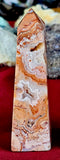 Mexican Lace Agate Obelisk Crystal Tower 🗼💗✨