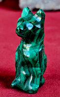 Malachite Cat Carving 🐈💚🐾