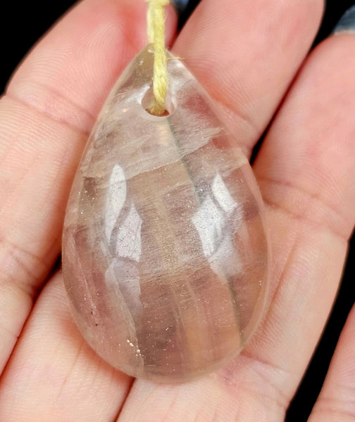 Fluorite Teardrop (thick) Pendant on Adjustable Hempcord 📿💜💙💜📿