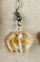 Hexagon Shaped Natural Citrine Silver Dangle Earrings ⚜️💛🎗️