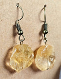 Hexagon Shaped Natural Citrine Silver Dangle Earrings ⚜️💛🎗️