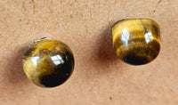 Tiger's Eye Silver Stud Earrings 🐯👀🐅